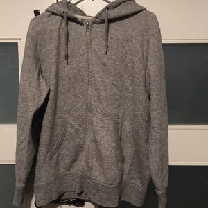 Uniqlo double zipper feather grey jacket